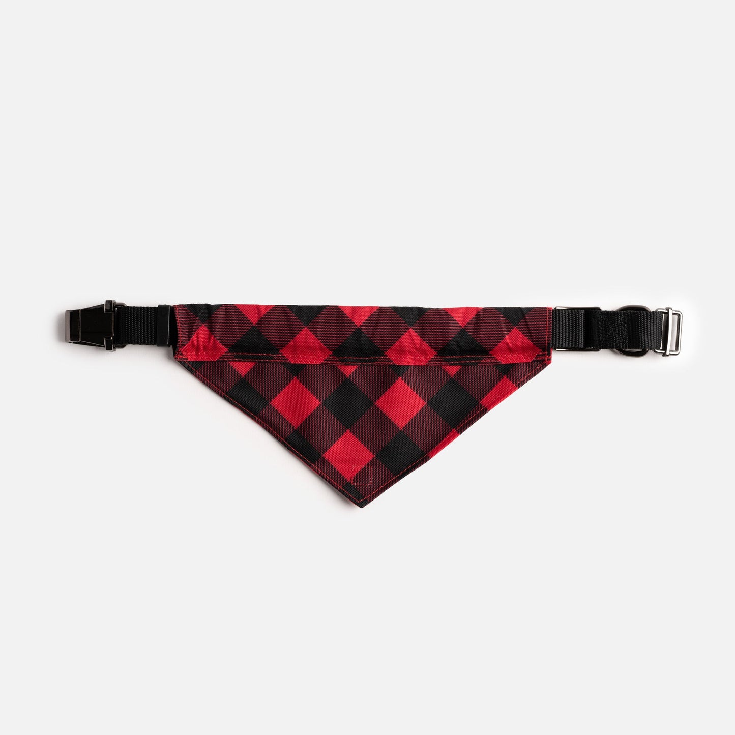 Poplin Bandana Dog Collar - Red Plaid